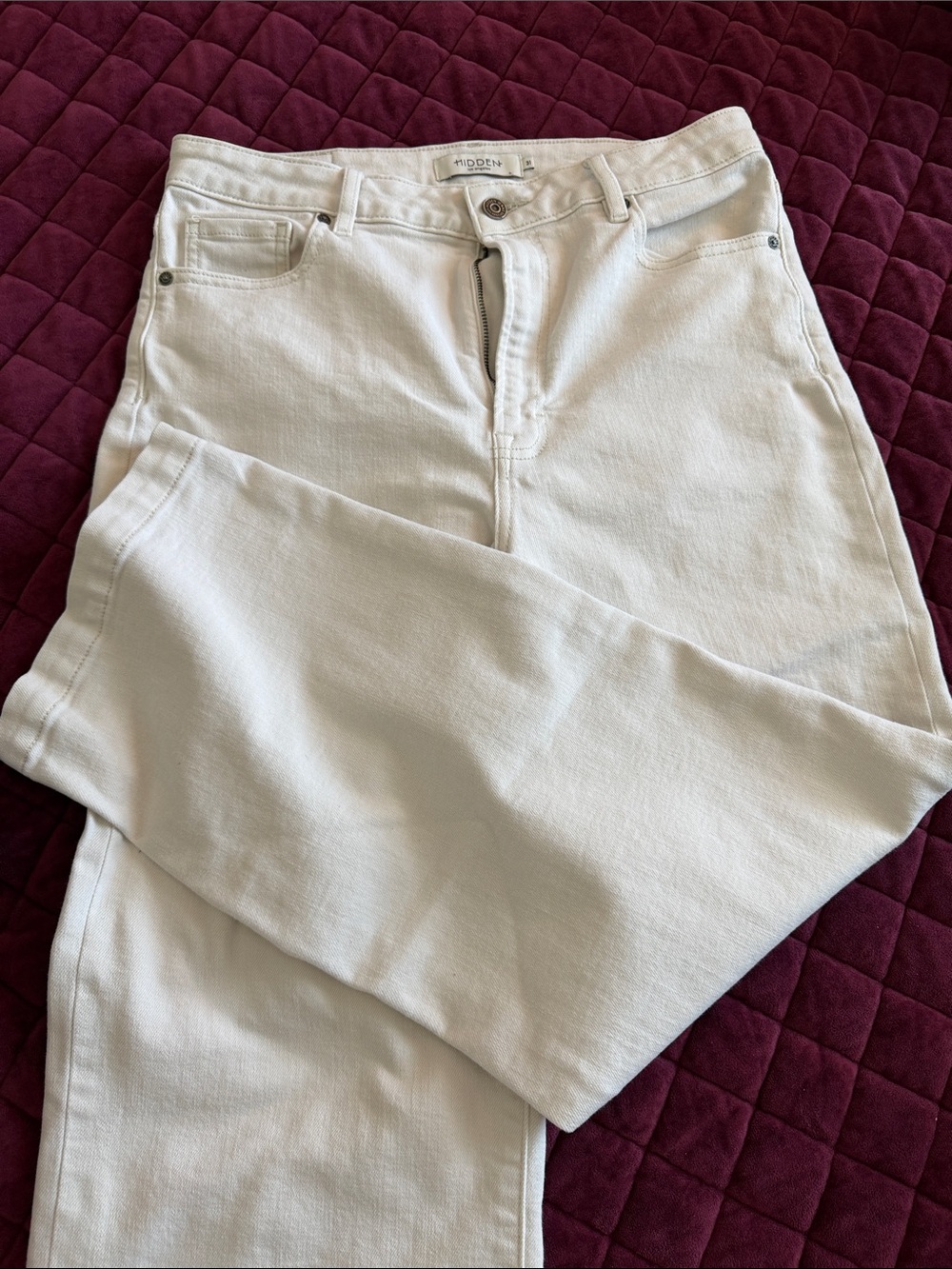 Women's Straight-Leg Jeans in White by Hidden Jeans